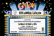 Join us the 10th year of our CATillion Party! Our Guys and Dolls event will be held on<br />Saturday, October 4, 2014 at La Rinconada Country Club from 5:30 to 10:30 pm