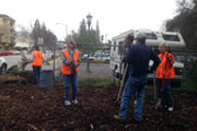Beautification committee volunteering during Saturday cleanup event in Los Gatos