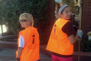 Nancy Walker and Cameryn Schirmer help to clean up Los Gatos during Cleanup Saturday event