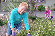 Clean up crew Kaye Little and Nancy Walker for the Los Gatos Community Foundation