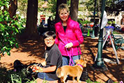 Patti Hughes and Aallsham Kazmi at the Los Gatos Community Foundation Cleanup volunteer Saturday event