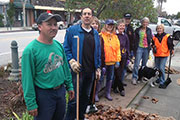 Clean up crew for Los Gatos Community Foundation near the Toll House in downtown Los Gatos